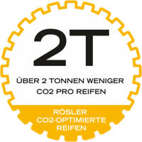 Icon: ьber 2 Tonnen weniger CO2 pro Reifen durch Rцsler C02-optimierte Reifen